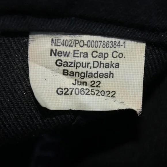 New Era 100% Polyester Black TA/FB Baseball Cap Hat One Size Adjustable Snapback - Picture 9 of 9